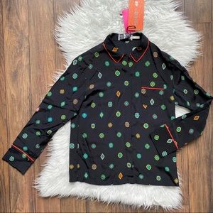 Kenzo x H&M Printed Pajama Style Silk Top